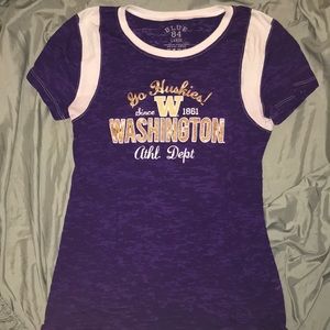 Purple university of Washington shirt